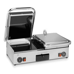 Milantoast Glaskeramik Doppel Kontaktgrill, glatt, Grillfläche: Glatt
