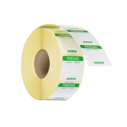 Hendi Täglich anwendbare Lebensmittelsicherheitsetiketten, für den Mehrfachgebrauch, leicht zu entfernen , Freitag, Grün, 1000 Stk., 25x25mm