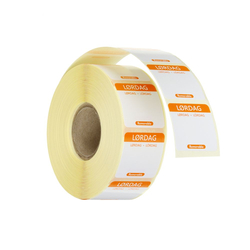 Hendi Täglich anwendbare Lebensmittelsicherheitsetiketten, für den Mehrfachgebrauch, leicht zu entfernen , Samstag, Orange, 1000 Stk., 25x25mm