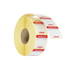 Hendi Täglich anwendbare Lebensmittelsicherheitsetiketten, mehrfach verwendbar, leicht entfernbar , Mittwoch, Rot, 1000 Stk., 25x25x(H)mm