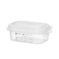 Hendi GN 1/9 Behälter, Polypropylen, GN 1/9, 0,6L, Transparent, 176x108x(H)65mm, Rechteckig