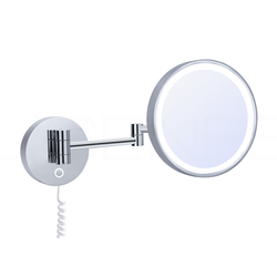 Deusenfeld WL50CTAEG LED Kosmetikspiegel, 5x Vergrößerung, Ø20 cm, Touch-Control, Edelstahl, Farbe: Edelstahl, Vergrößerung: 5-fach, Ausführung: Akku-Version