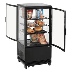 Bartscher Mini-Kühlvitrine 75L2T schwarz