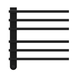 Aliseo Rock Handtuchwärmer Handtuchheizkörper - 6 Rohre, schwarz