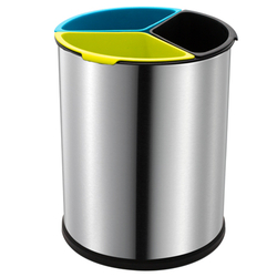 Aliseo Prestige Abfallbehälter - gebürstetes Chrom, 3 x 3,5 Liter