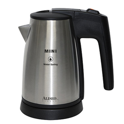 Aliseo Mini Wasserkocher - gebürstetes Chrom/schwarz, 500 ml, CH-Stecker