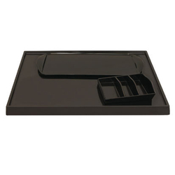 Aliseo Welcome Tray Solution Tablett-Set - schwarz, Porzellan-Optik