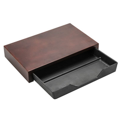 Aliseo Bridge Tray Tablett mit Schubfach - 260 x 44 x 160 mm, mahagoni/schwarz