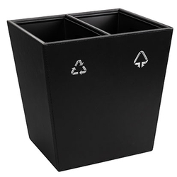 Aliseo Londoner Doppel-Abfallbehälter - schwarz