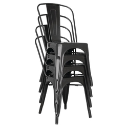 Bolero Bistro Stahl Beistellstühle Schwarz (4 Stück)