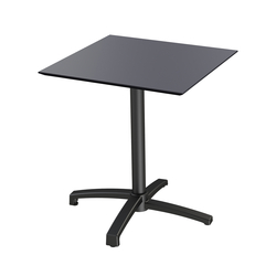 Feros X Cross - Terrassentisch Schwarz Gestell + schwarze HPL-Platte 70x70 cm, Schwarz + Schwarz