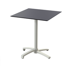 Feros X Cross - Terrassentisch sandfarbenes Gestell + schwarze HPL-Platte 70x70 cm, Sand + Schwarz