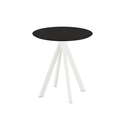 Feros Infinity - Terrassentisch weißes Gestell + schwarze HPL-Platte 70x70 cm, Weiß + Schwarz
