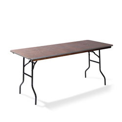 Feros Zane – Klapp-Eventtisch rechteckig 220x76 cm, Schwarz/Holz