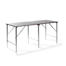 Feros SOLID200 – Edelstahl-Arbeitstisch klappbar 200x80x90 cm, Edelstahl