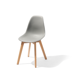Feros Keeve – Stapelstuhl, Holz/Grau