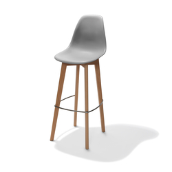 Feros Keeve – Stapel Barstuhl, Holz/Grau