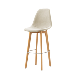 Feros Keeve – Stapel Barstuhl gepolstert, Holz/Beige