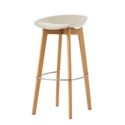 Feros Keeve – Stapel Barstuhl niedrige Sitzschalen gepolstert, Holz/Beige