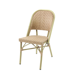 Feros Paris – Stapelbarer Bistrostuhl Rattan, Bambus/Natur