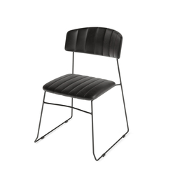 Feros Mundo – Stapelstuhl Kunstleder, Schwarz