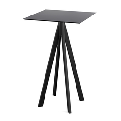 Feros Infinity - Bartisch schwarzes Gestell + schwarze HPL-Platte 70x70 cm, Schwarz + Schwarz