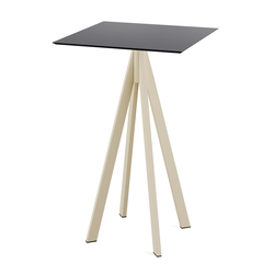 Feros Infinity - Bartisch sandfarbenes Gestell + schwarze HPL-Platte 70x70 cm, Sand + Schwarz