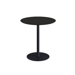 Feros Urban - Terrassentisch schwarzes Gestell + schwarze HPL-Platte Ø70 cm, Schwarz + Schwarz