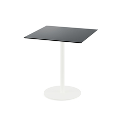 Feros Urban - Terrassentisch weißes Gestell + schwarze HPL-Platte 70x70 cm, Weiß + Schwarz