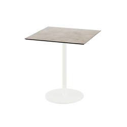 Feros Urban - Terrassentisch weißes Gestell + Moonstone HPL-Platte 70x70 cm, Weiß + Moonstone