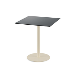 Feros Urban - Terrassentisch sandfarbenes Gestell + schwarze HPL-Platte 70x70 cm, Sand + Schwarz