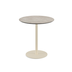 Feros Urban - Terrassentisch sandfarbenes Gestell + Moonstone HPL-Platte Ø70 cm, Sand + Moonstone