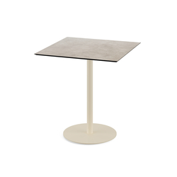 Feros Urban - Terrassentisch sandfarbenes Gestell + Moonstone HPL-Platte 70x70 cm, Sand + Moonstone