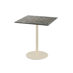 Feros Urban - Terrassentisch sandfarbenes Gestell + Galaxy-Marmor HPL-Platte 70x70 cm, Sand + Galaxy Marmor