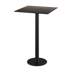 Feros Urban - Bartisch schwarzes Gestell + Riverwashed Holz HPL-Platte 70x70 cm, Schwarz + Riverwashed Holz