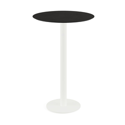 Feros Urban - Bartisch weißes Gestell + schwarze HPL-Platte Ø70 cm, Weiß + Schwarz