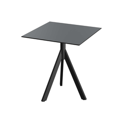 Feros Infinity Tripod - Terrassentisch schwarzes Gestell + HPL-Platte 70x70 cm, Schwarz + Schwarz
