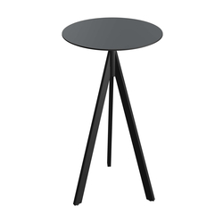 Feros Infinity Tripod - Bartisch schwarzes Gestell + schwarze HPL-Platte Ø70 cm, Schwarz + Schwarz