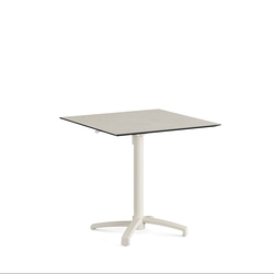 Feros X Cross - Höhenverstellbares sand Tischgestell + Sand stone HPL-Tischplatte 70x70 cm, Sand + Sand stone