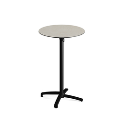 Feros X Cross - Tischgestell hoch schwarz + Sand stone HPL-Tischplatte Ø70 cm, Schwarz + Sand stone