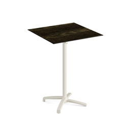 Feros X Cross - Tischgestell hoch sand + Riverwashed Wood HPL-Tischplatte 70x70 cm, Sand + Riverwashed