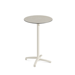 Feros X Cross - Tischgestell hoch sand + Sand stone HPL-Tischplatte Ø70 cm, Sand + Sand stone