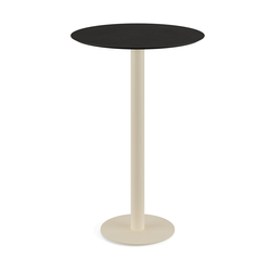 Feros Urban - Bartisch sandfarbenes Gestell + schwarze HPL-Platte Ø70 cm, Sand + Schwarz