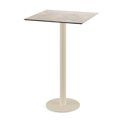 Feros Urban - Bartisch sandfarbenes Gestell + Moonstone HPL-Platte 70x70 cm, Sand + Moonstone