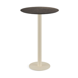 Feros Urban - Bartisch sandfarbenes Gestell + Riverwashed Holz HPL-Platte Ø70 cm, Sand + Riverwashed Holz