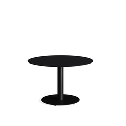 Feros Urban - Tischgestell niedrig schwarz + Black HPL-Tischplatte Ø120 cm, Schwarz + Schwarz