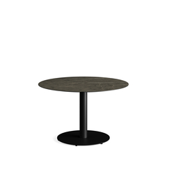 Feros Urban - Tischgestell niedrig schwarz + Midnight Marble HPL-Tischplatte Ø120 cm, Schwarz + Midnight Marble