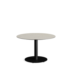 Feros Urban - Tischgestell niedrig schwarz + Sand stone HPL-Tischplatte Ø120 cm, Schwarz + Sand stone