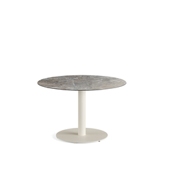 Feros Urban - Tischgestell niedrig sand + Galaxy Marble HPL-Tischplatte Ø120 cm, Sand + Galaxy Marble