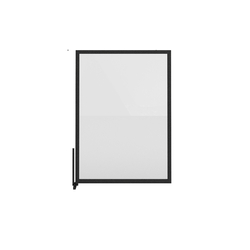 Feros Bodenmontiertes Mittelmodul Sichtschutzwand - Vollglas, Schwarz/Glas